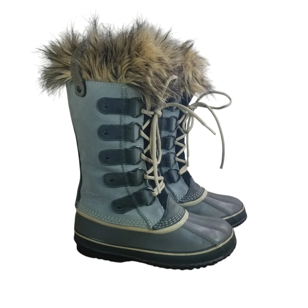 Sorel Joan of Artic blue suede lace up tall boots
